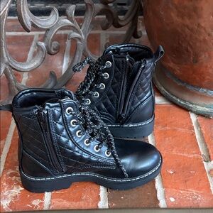 Kids - Steve Madden Quilted Black Boots